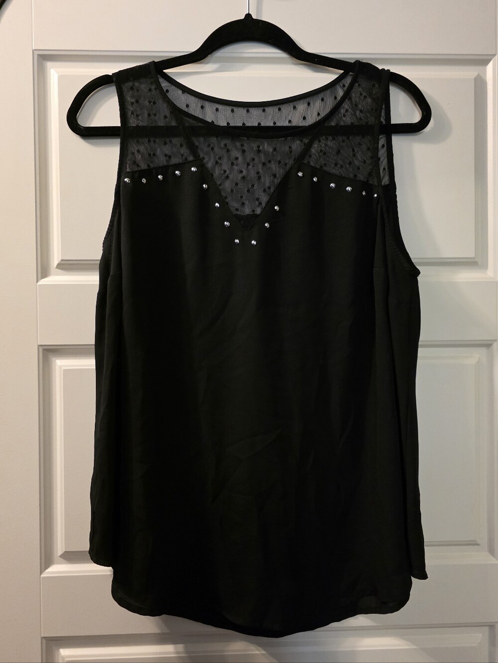 Torrid Sheer Black Polka Dot Tank Size 0